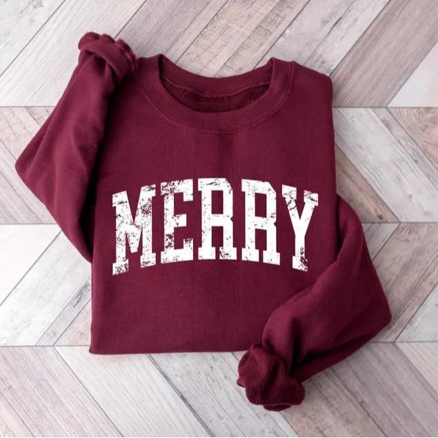 Retro Merry Sweatshirt. Merry Christmas Sweatshirt