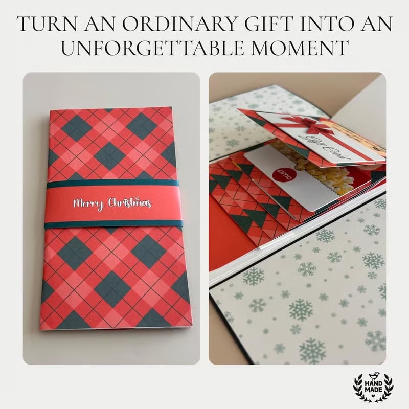 🏆Flash Sale⚡ 50K+ SOLD! Almost Gone-🎅Handmade Christmas gift card booklet