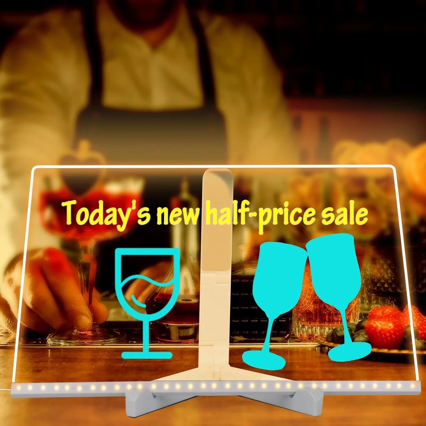 🖊️ Spark Creativity Instantly - ✨ Acrylic LED Message Board - For Vibrant. Endless Expression!