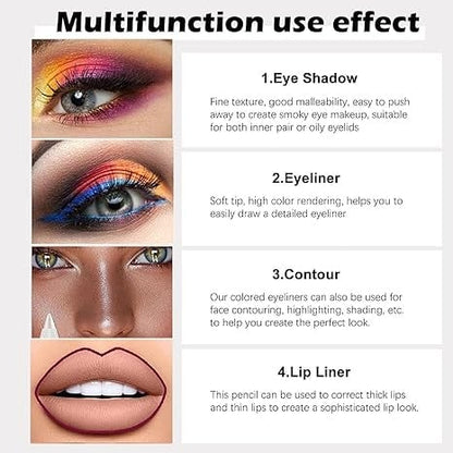 ✨14-Pack Eyeliner Pencil Waterproof Colored Gel Liners